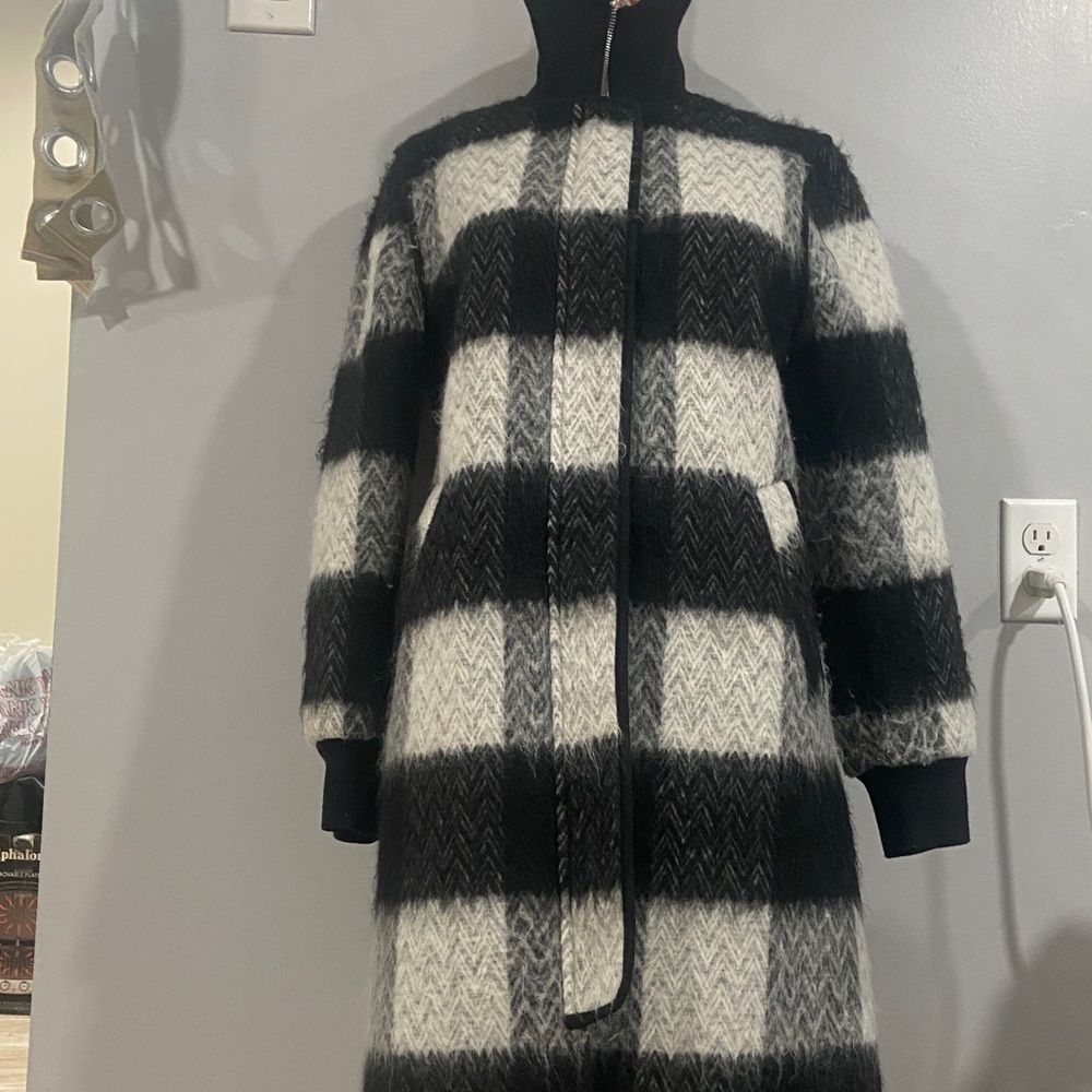 NVLT Black and White Plaid Coat - Picture 6 of 6